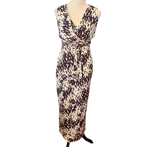 Diane von Furstenberg DVF Nalan Silk Wrap Maxi Dress •2• Purple White Abstract - Picture 7 of 15